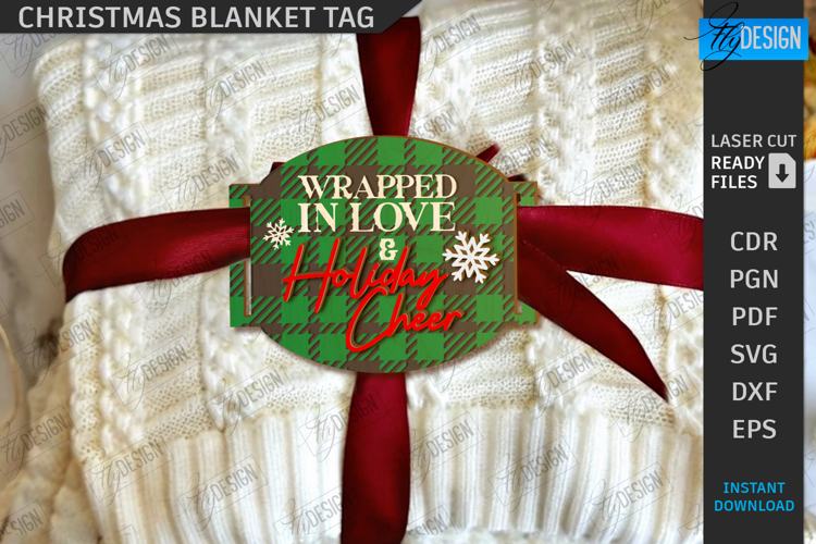 Christmas Blanket Tag Laser Cut|Xmas Gift Tags|Holidays SVG