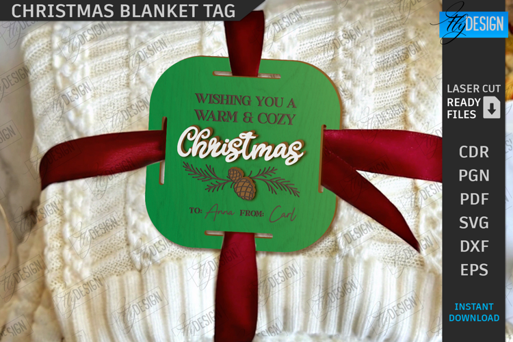Christmas Blanket Tag Laser Cut|Xmas Gift Tags|Holidays SVG