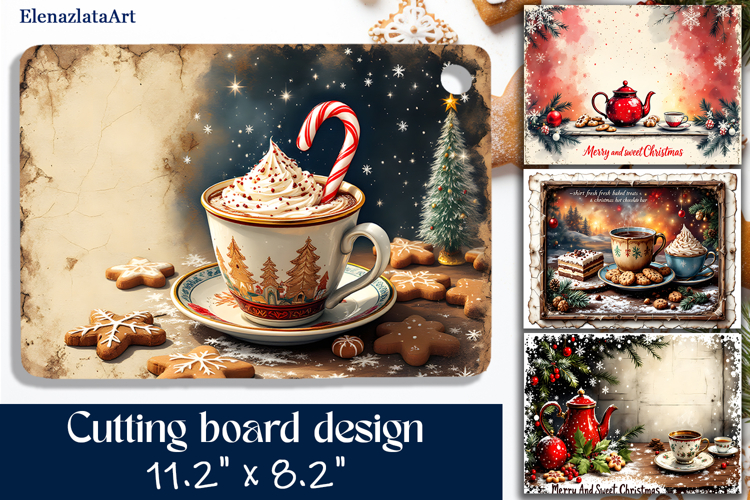 Merry christmas Sublimation cutting board, Winter board