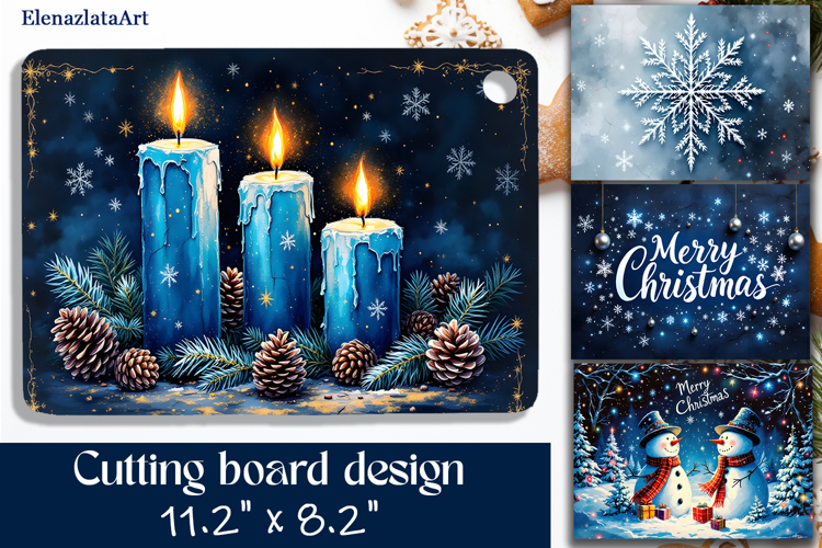 Merry christmas Sublimation cutting board, Winter board