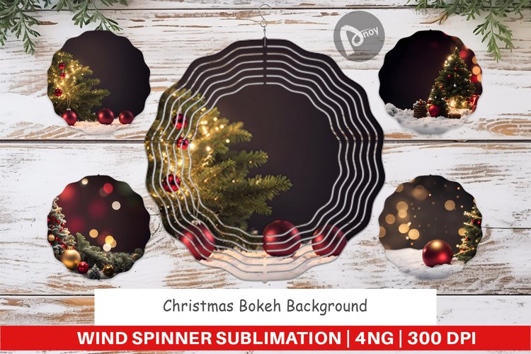 Wind Spinner Christmas Bokeh example image 1
