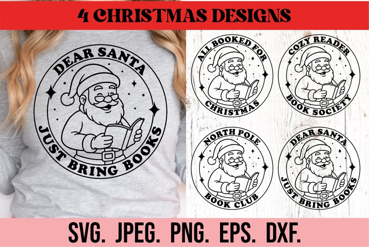 All Booked For Christmas SVG PNG - Christmas Book Lover Girl