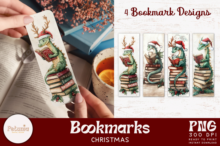 Christmas Book Lover Designs | Printable Bookmarks