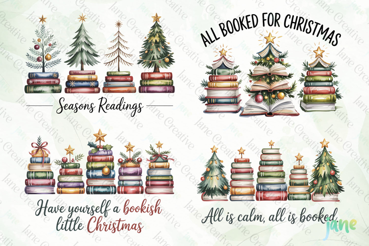 Christmas Book Tree Quote Clipart