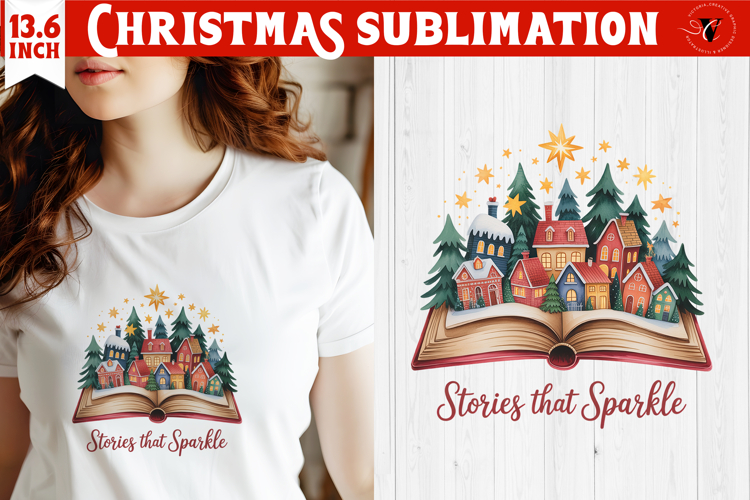 Christmas Book Lover Sublimation | Bookish Christmas PNG