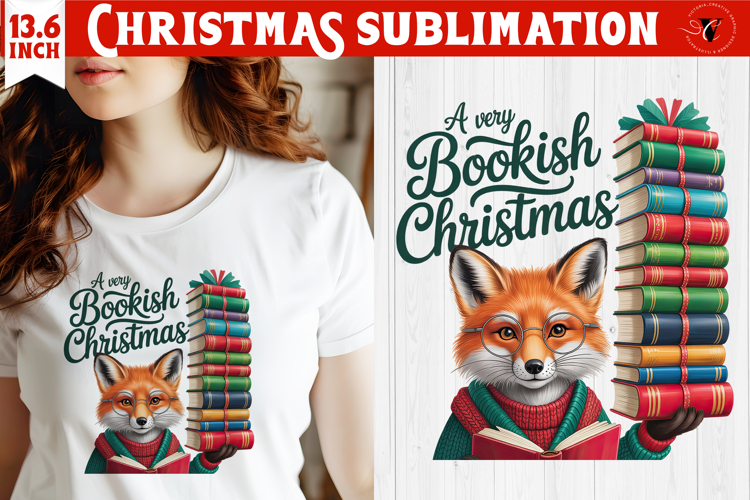 Christmas Book Lover Sublimation | Bookish Christmas PNG