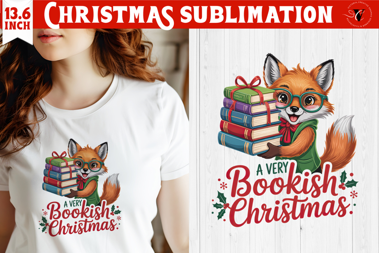 Christmas Book Lover Sublimation | Bookish Christmas PNG
