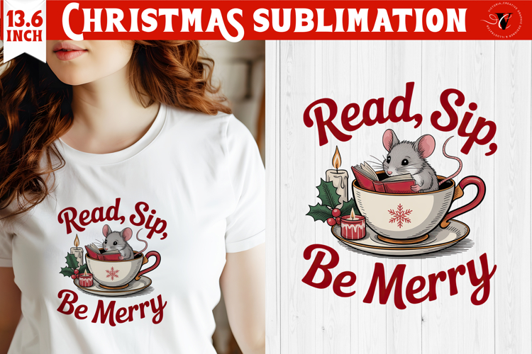 Christmas Book Lover Sublimation | Bookish Christmas PNG