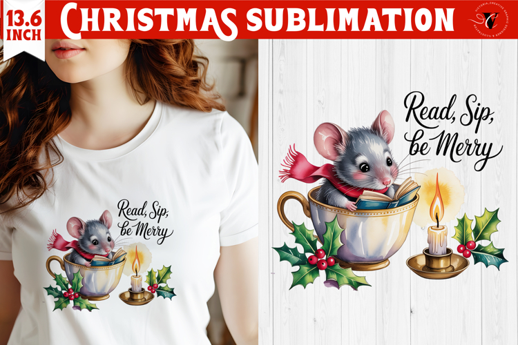 Christmas Book Lover Sublimation | Bookish Christmas PNG
