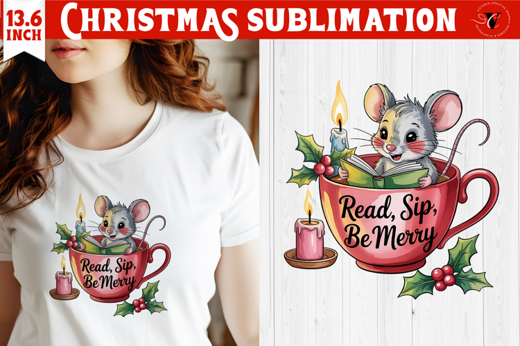 Christmas Book Lover Sublimation | Bookish Christmas PNG
