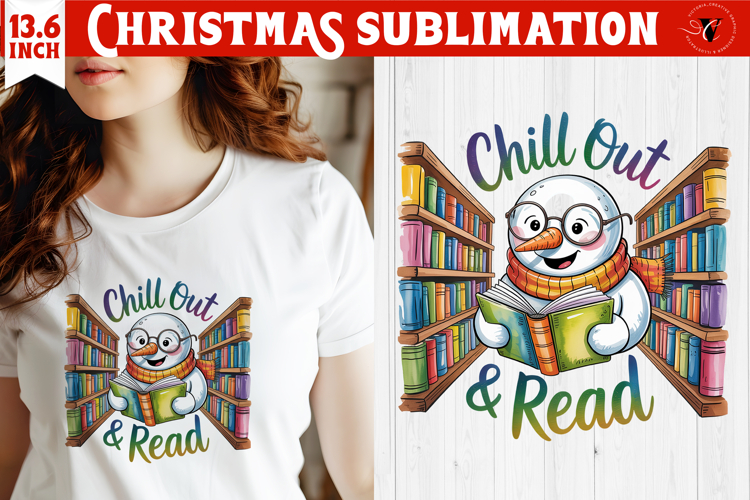 Christmas Book Lover Sublimation | Bookish Christmas PNG