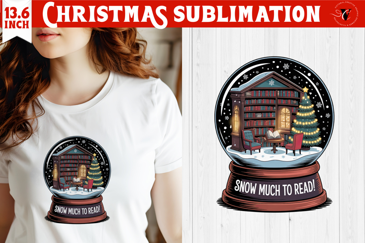 Christmas Book Lover Sublimation | Bookish Christmas PNG
