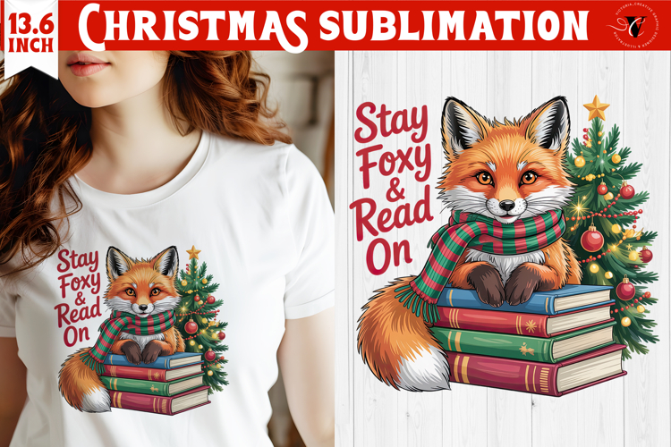 Christmas Book Lover Sublimation | Bookish Christmas PNG