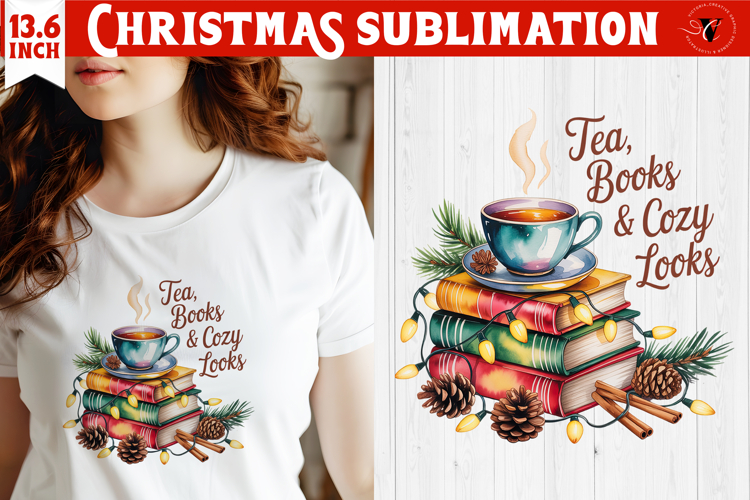 Christmas Book Lover Sublimation | Bookish Christmas PNG