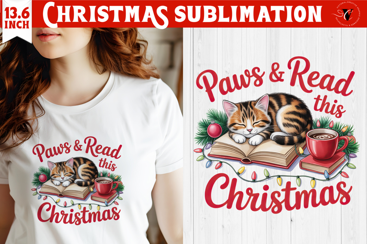 Christmas Book Lover Sublimation | Bookish Christmas PNG