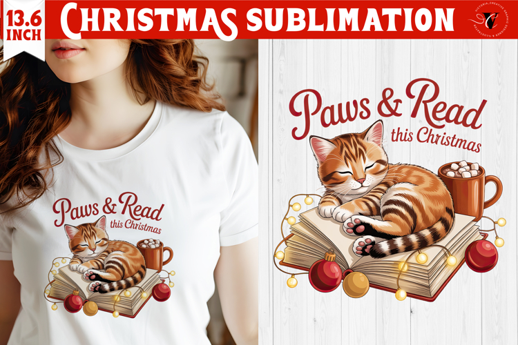 Christmas Book Lover Sublimation | Bookish Christmas PNG