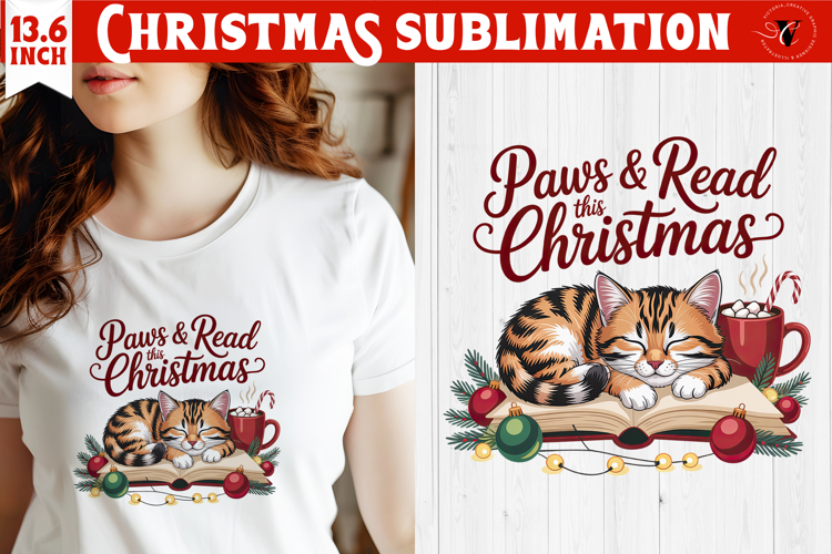 Christmas Book Lover Sublimation | Bookish Christmas PNG