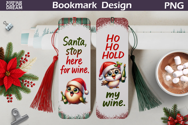 Christmas Bookmarks | Funny Wine Quotes Bookmark