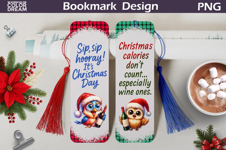 Christmas Bookmarks | Funny Wine Quotes Bookmark