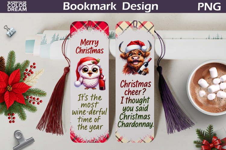 Christmas Bookmarks | Funny Wine Quotes Bookmark