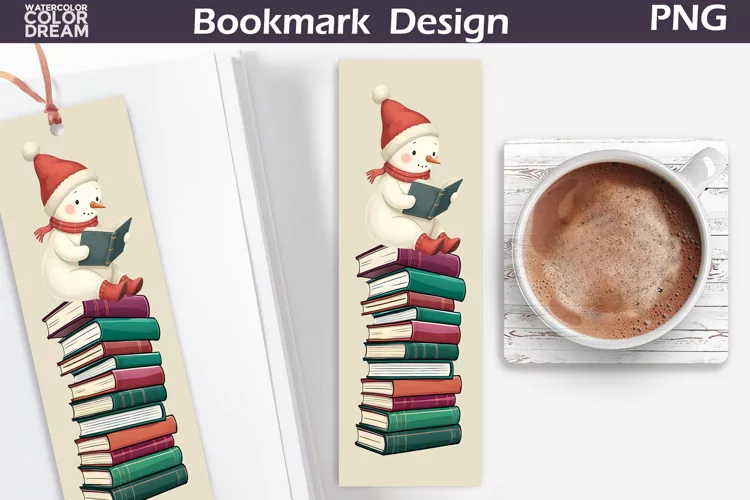 Snowman Book Reading Bookmark | Christmas Bookmark