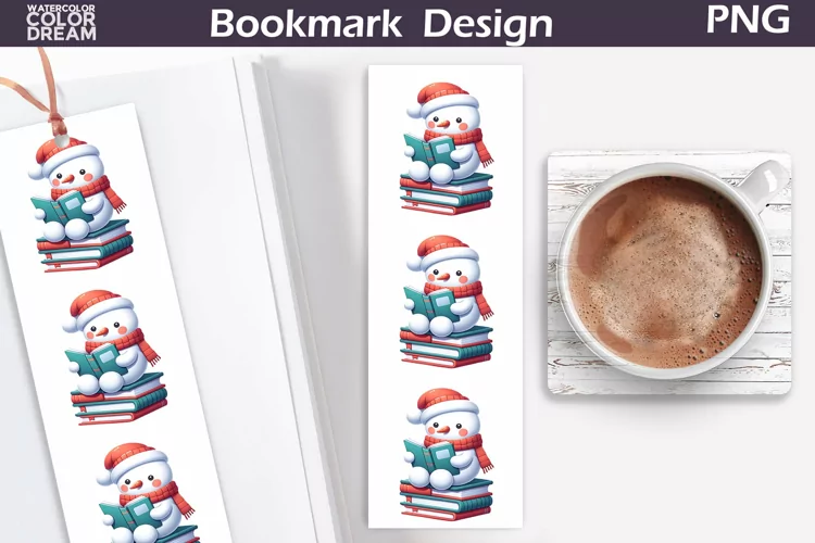 Snowman Book Reading Bookmark | Christmas Bookmark