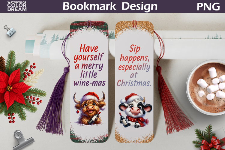 Christmas Bookmarks | Funny Wine Quotes Bookmark