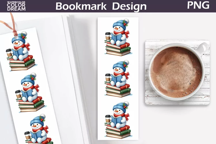 Snowman Book Reading Bookmark | Christmas Bookmark