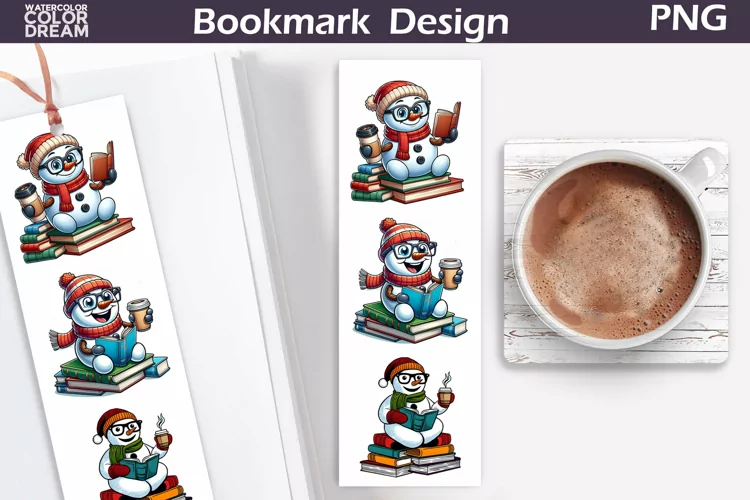 Snowman Book Reading Bookmark | Christmas Bookmark