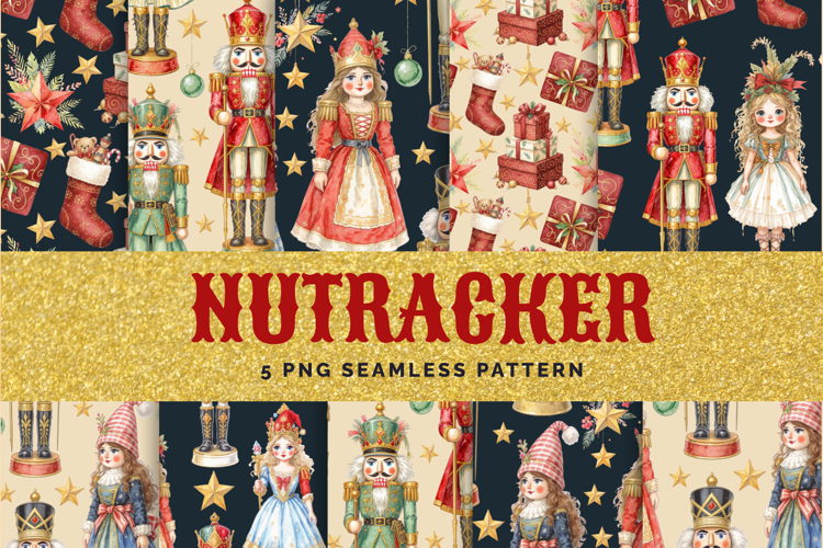 Christmas Nutcracker Seamless Patterns