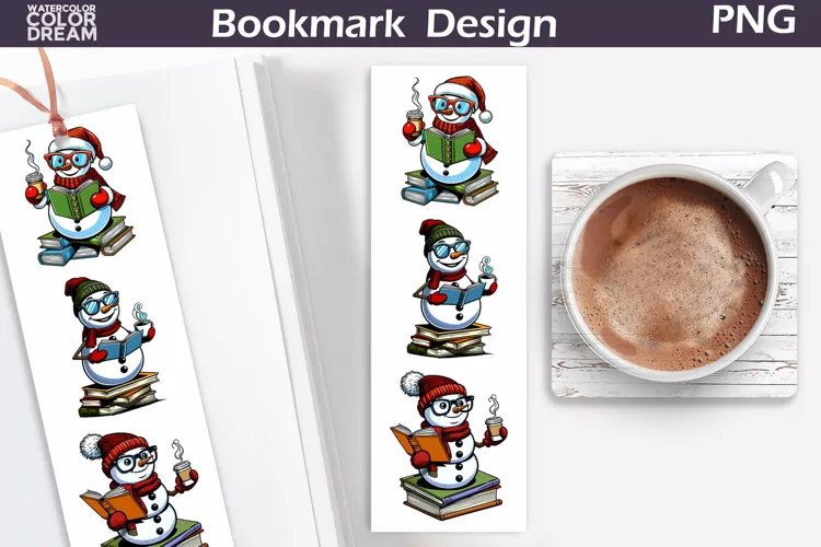 Snowman Book Reading Bookmark | Christmas Bookmark