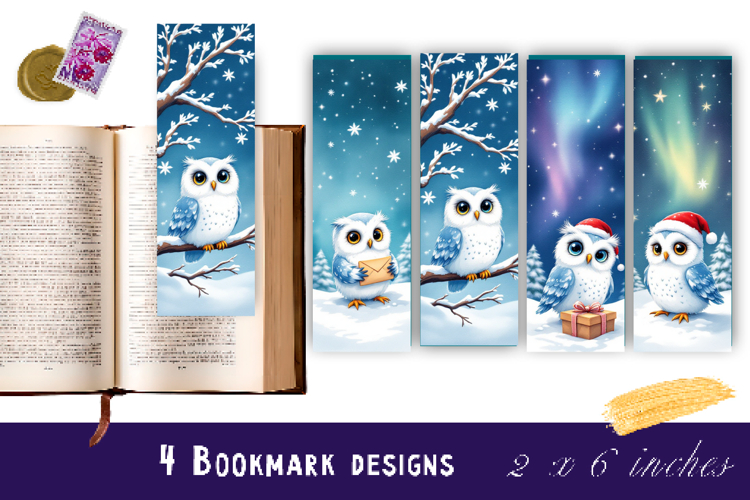 Winter Bookmarks PNG Printable | Christmas bookmarks