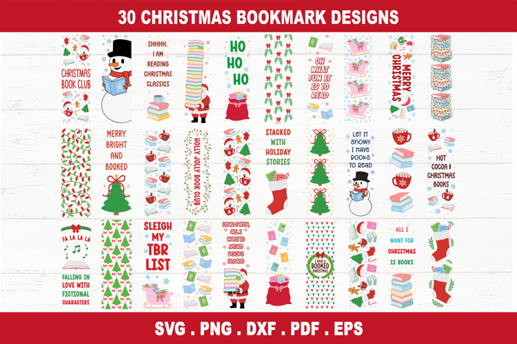 Christmas Bookmark SVG Bundle, Bookmark PNG Files