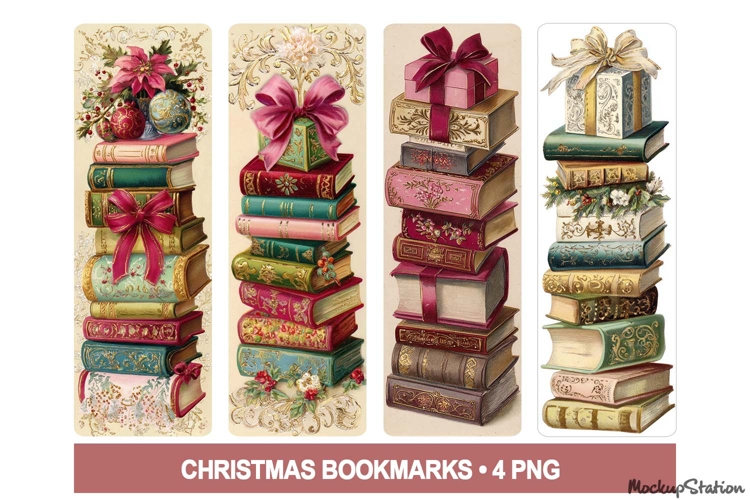 Christmas Bookmarks PNG | Vintage Winter Sublimation