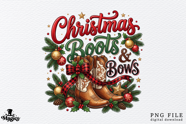 Christmas Boots & Bows PNG