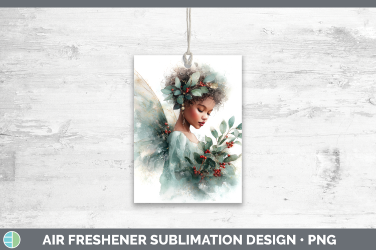 Angel Christmas Botanicals Air Freshener Sublimation Design