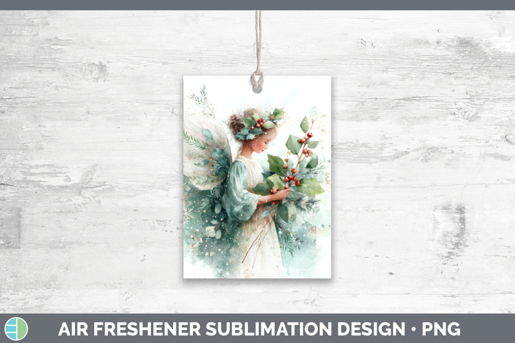 Angel Christmas Botanicals Air Freshener Sublimation Design