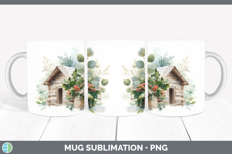 GorgeousChristmas Botanicals Mug Wrap design.