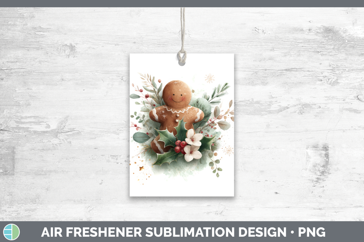 Gingerbread Man Christmas Botanicals Air Freshener Sublimati