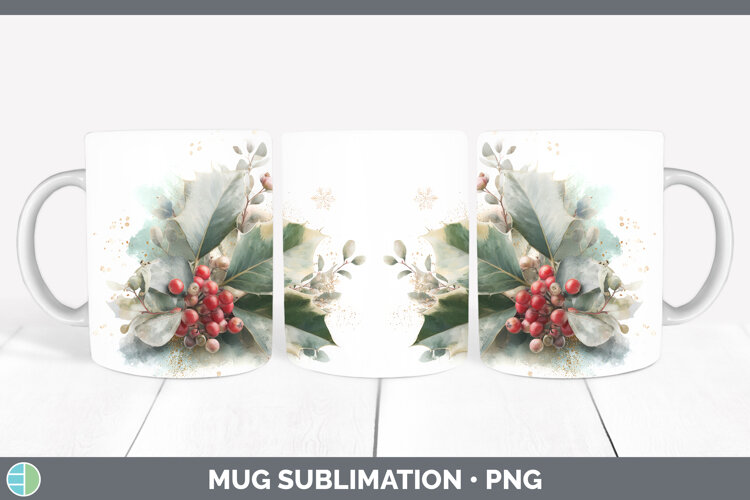 GorgeousChristmas Botanicals Mug Wrap design.