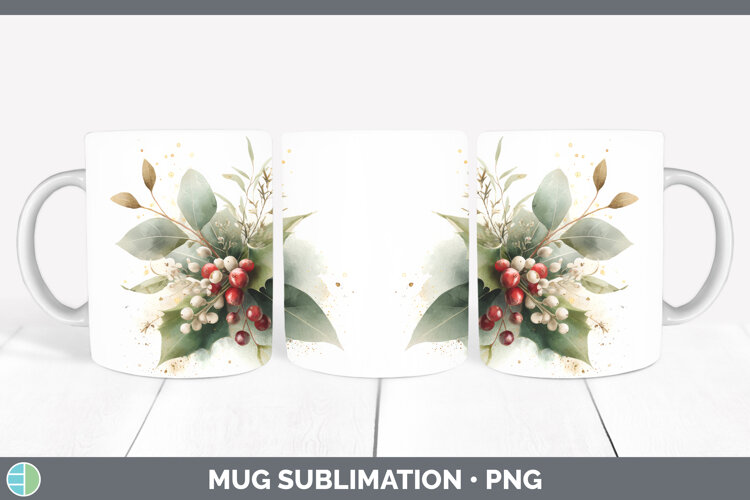 GorgeousChristmas Botanicals Mug Wrap design.