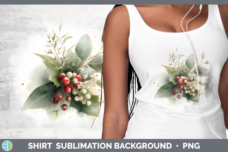 Mistletoe Christmas Botanicals Shirt Sublimation Design