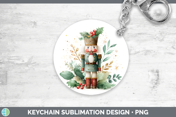 Nutcracker Christmas Botanicals Keychain Sublimation Design