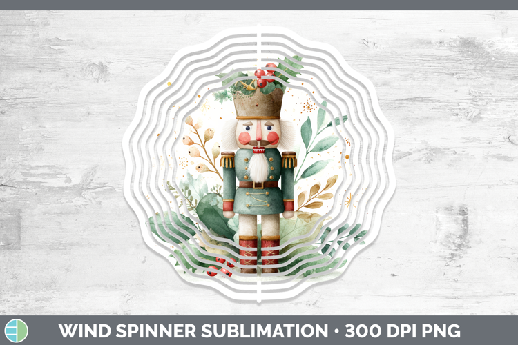 Nutcracker Christmas Botanicals Wind Spinner Sublimation Des