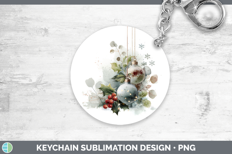 Ornaments Christmas Botanicals Keychain Sublimation Design