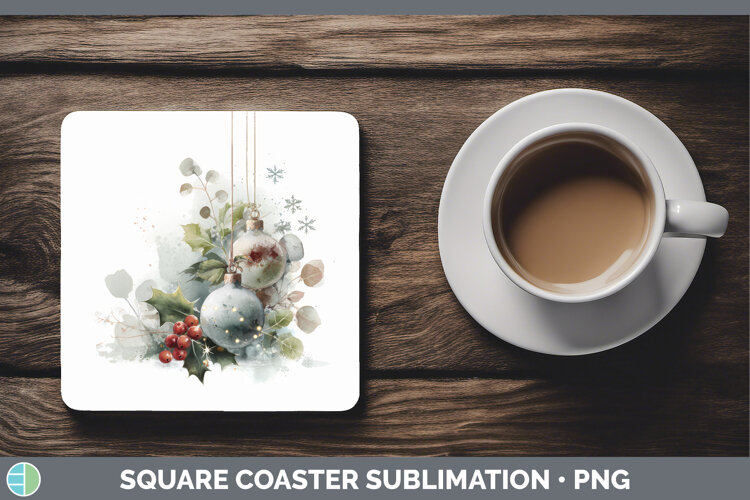 GorgeousChristmas Botanicals Square Coaster design.