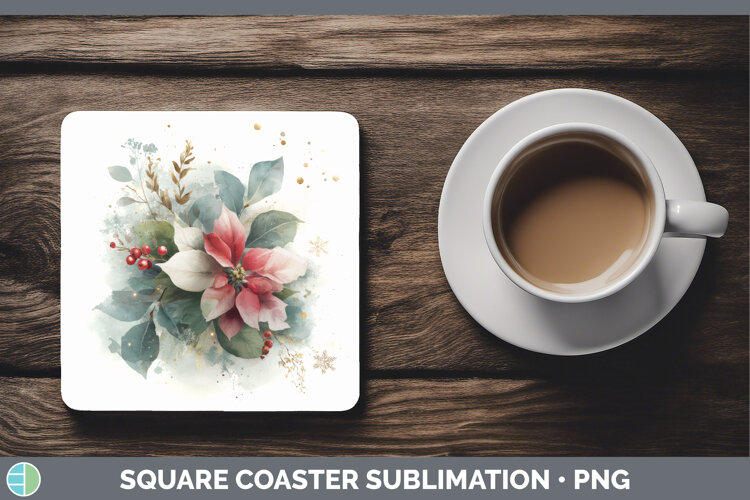 GorgeousChristmas Botanicals Square Coaster design.