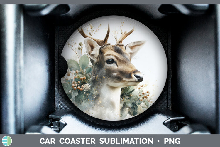 GorgeousChristmas Botanicals Car Coaster design.