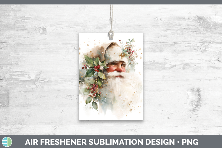 Santa Christmas Botanicals Air Freshener Sublimation Design