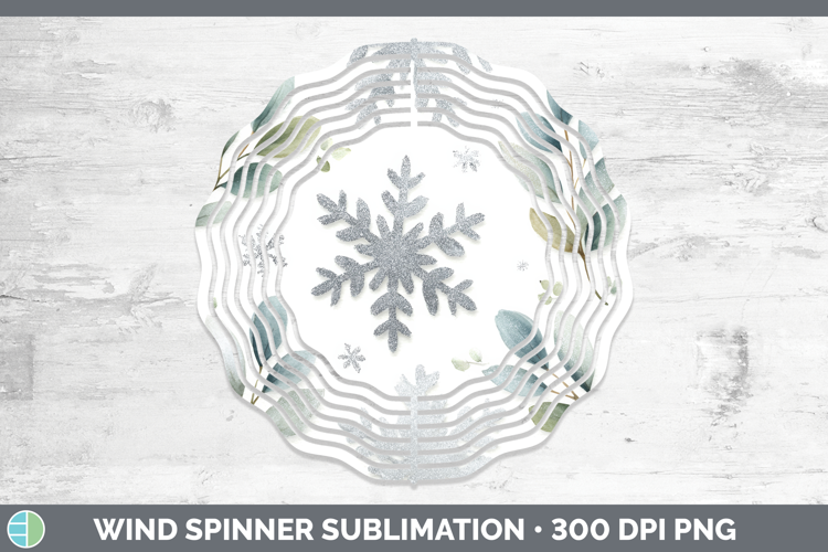 Snowflakes Christmas Botanicals Wind Spinner Sublimation Des